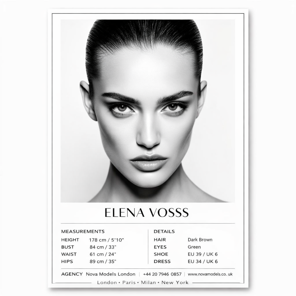 Comp card mockup