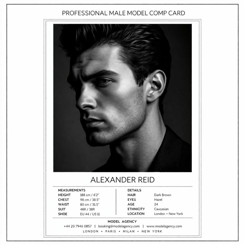 Comp card mockup