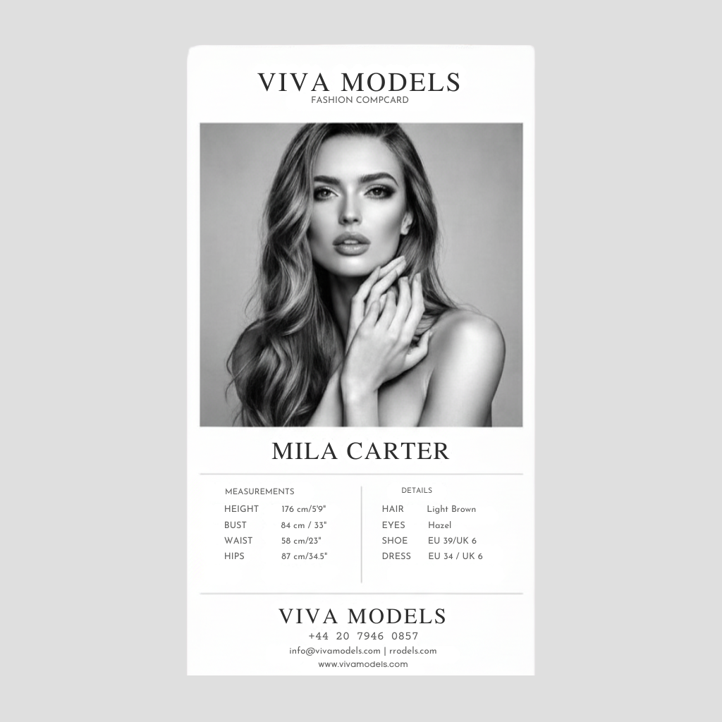 Comp card mockup
