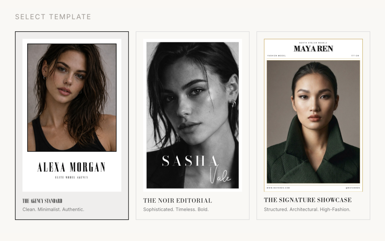 The Looksheet template picker on the create page
